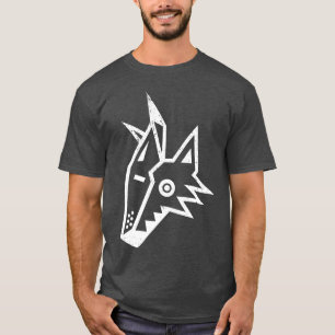 Camiseta Logotipo de Cabeza de Kachina de Coyote Textura Bl