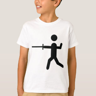 Camiseta logotipo de cercado negro del símbolo