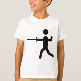 Camiseta logotipo de cercado negro del símbolo