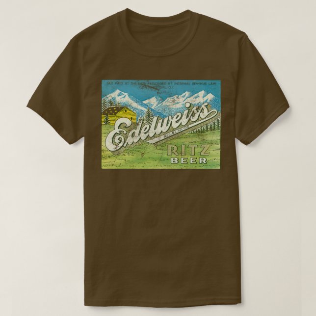 Camiseta Logotipo de cervecería Derunct Edelweiss Ritz (Diseño del anverso)