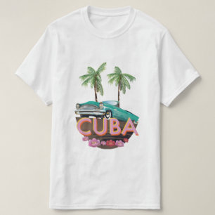 Camiseta logotipo de coche clásico de Cuba