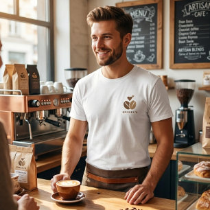 Camiseta Logotipo de corazón de grano de café marrón para p