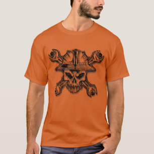 Camiseta logotipo de CRÁNEO ROUGHNECK deteriorado
