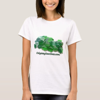 Camiseta logotipo de cristal del mar verde w de