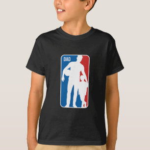 Camiseta Logotipo de deportes de papá Sketll Silueta de hij