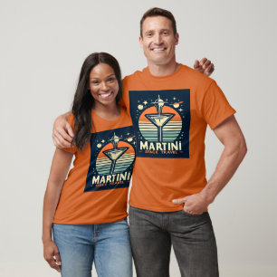 Camiseta Logotipo de despegue de viaje espacial Martini