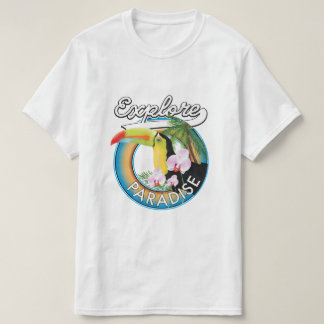 Camiseta logotipo de dibujos animados de Explore Paradise T