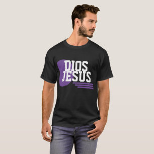 Camiseta Logotipo de Dios Morado Fe Jesús Modismo Cristiano