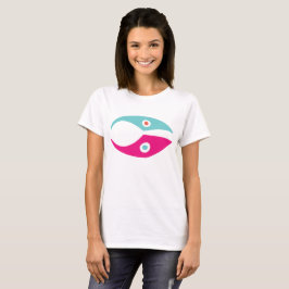 Camiseta Logotipo de diseño minimalista de símbolo de pez c