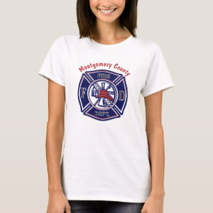 Camiseta Logotipo de distintivo para bomberos azules person