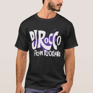 Camiseta Logotipo de DJ Rocco From Rockland con letras blan