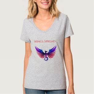 Camiseta Logotipo de Dragón con Gradiente Simétrico