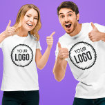 Camiseta Logotipo de empresa personalizado<br><div class="desc">Personalice una Camisa con esta plantilla de logotipo simple y minimalista,  y promueva su empresa o negocio para aumentar los clientes potenciales y generar más ventas. Añadir su logotipo,  si necesita ayuda o elementos coincidentes,  póngase en contacto conmigo</div>