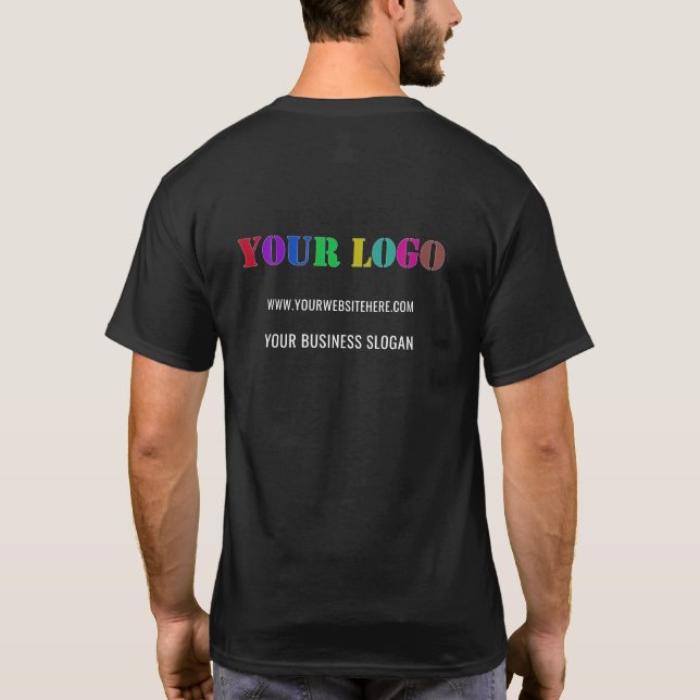 Camiseta Logotipo de empresa personalizado Mensajes de text (Reverso)