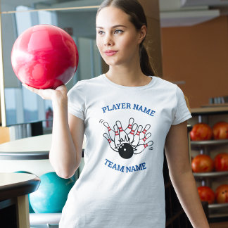 Camiseta Logotipo de equipo de bolos personalizado con nomb
