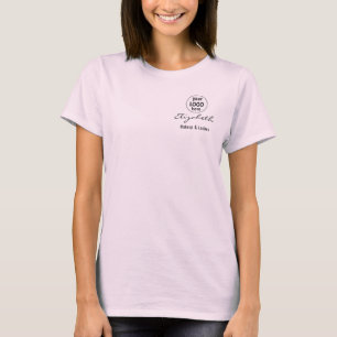 Camiseta Logotipo de escritura rosa personal de negocio de