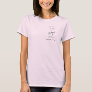 Camiseta Logotipo de escritura rosa sonrojado para personal