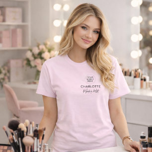 Camiseta Logotipo de escritura rosa sonrojado para personal