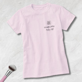 Camiseta Logotipo de escritura rosa sonrojado para personal