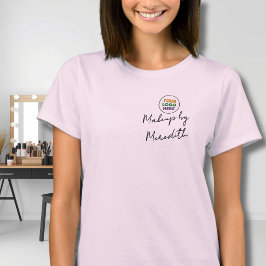 Camiseta Logotipo de escritura rosa sonrosado para personal