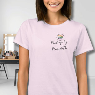Camiseta Logotipo de escritura rosa sonrosado para personal