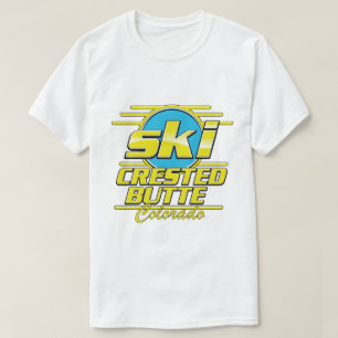 Camiseta Logotipo de esquí de Crested Butte Colorado años 8