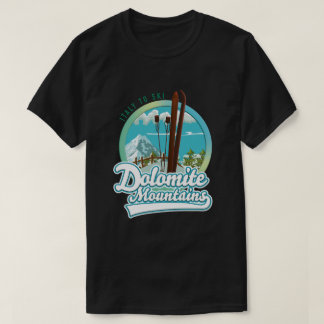 Camiseta logotipo de esquí de las montañas Dolomitas Italia