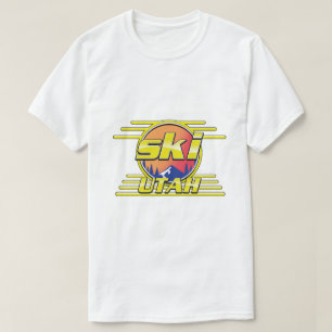 Camiseta logotipo de esquí de Utah de los 80