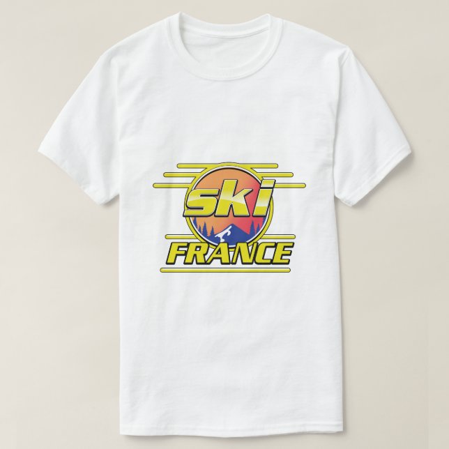 Camiseta logotipo de esquí Francia 80. (Diseño del anverso)