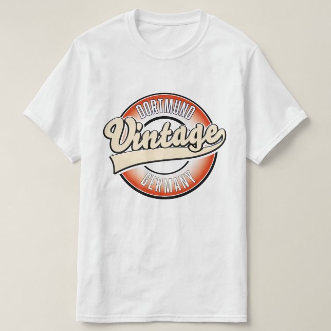 Camiseta Logotipo de estilo vintage de Dortmund, (Diseño del anverso)