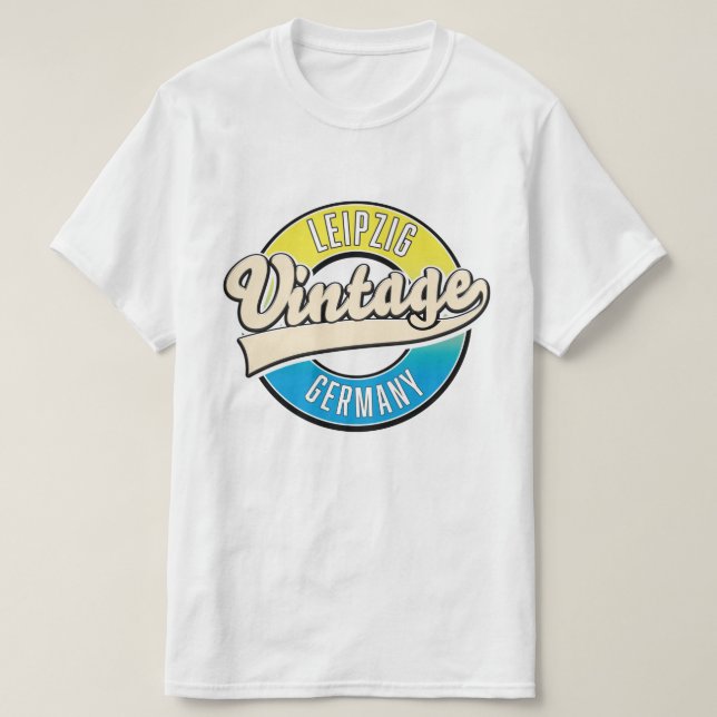 Camiseta logotipo de estilo vintage de Leipzig. (Diseño del anverso)