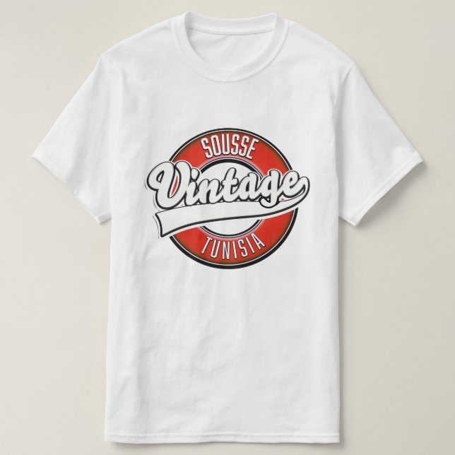 Camiseta logotipo de estilo vintage de Sousse Túnez (Diseño del anverso)