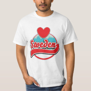 Camiseta Logotipo de estilo vintage de Suecia amor