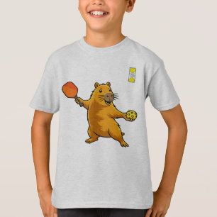 Camiseta logotipo de Friendly Pickleball y capibara con pal
