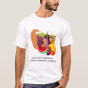 Camiseta Logotipo de frutas y verduras frescas de la granja