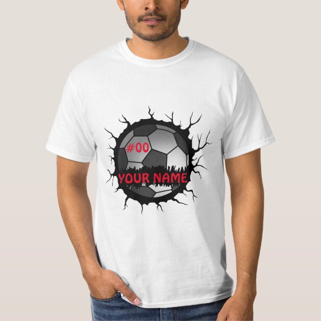 Camiseta Logotipo de fútbol, nombre personalizado de fútbol (Anverso)