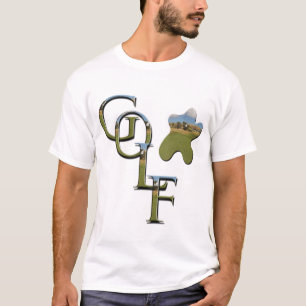 Camiseta Logotipo De Golf Texturado Con Campo De Golf,