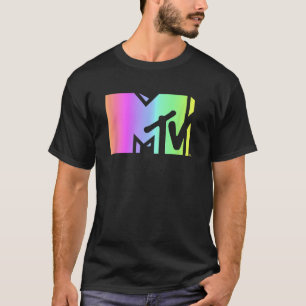 Camiseta Logotipo de gradiente arco iris de la televisión m