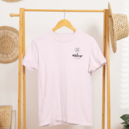 Camiseta Logotipo de guión rosa sonrojado para personal de