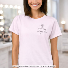 Camiseta Logotipo de guión rosa sonrojado personal de maqui