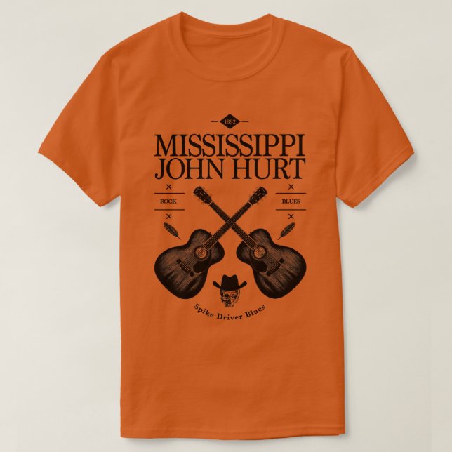 Camiseta Logotipo de guitarra acústica de Mississippi John  (Diseño del anverso)