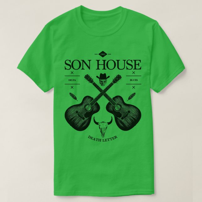 Camiseta Logotipo de guitarra acústica de Son House (Diseño del anverso)