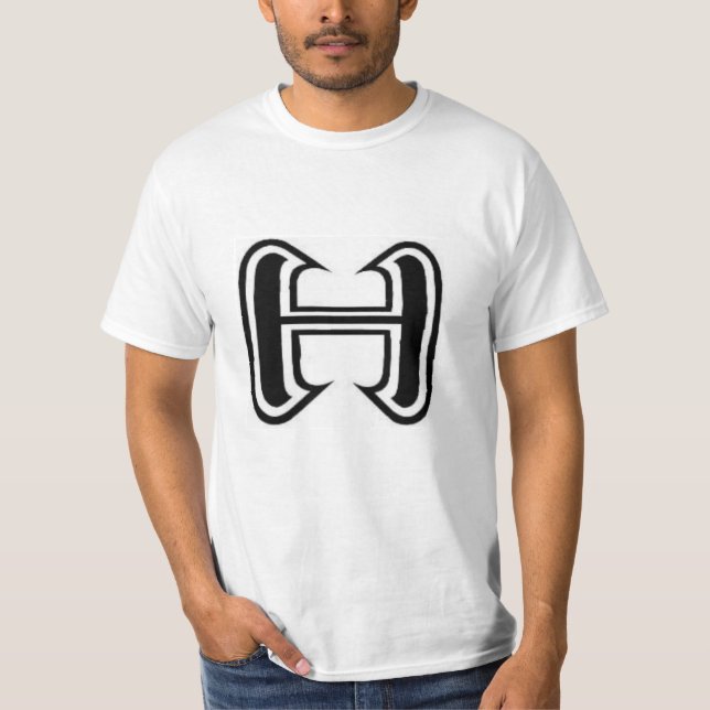 Camiseta Logotipo de halacia blanco y negro (Anverso)