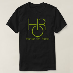 Camiseta Logotipo de Handz On Radio Tee negro con texto