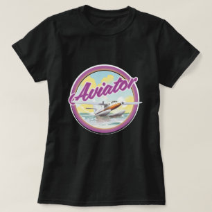 Camiseta logotipo de hidroavión aviador