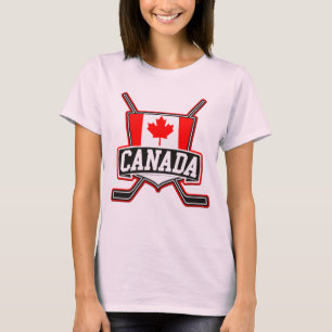 Camiseta Logotipo de hockey sobre bandera canadiense con im