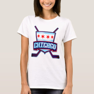 Camiseta Logotipo de hockey sobre bandera de Chicago con im