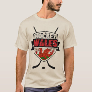 Camiseta Logotipo de hockey sobre hielo con bandera galesa
