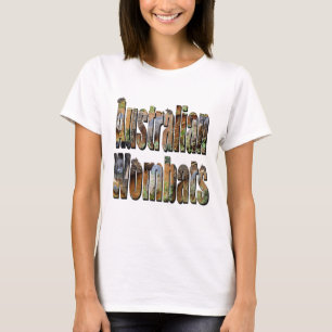 Camiseta Logotipo de imagen de wombats australianos,