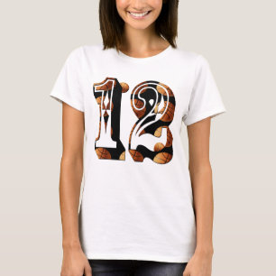 Camiseta Logotipo de imagen del número 12 de baloncesto,